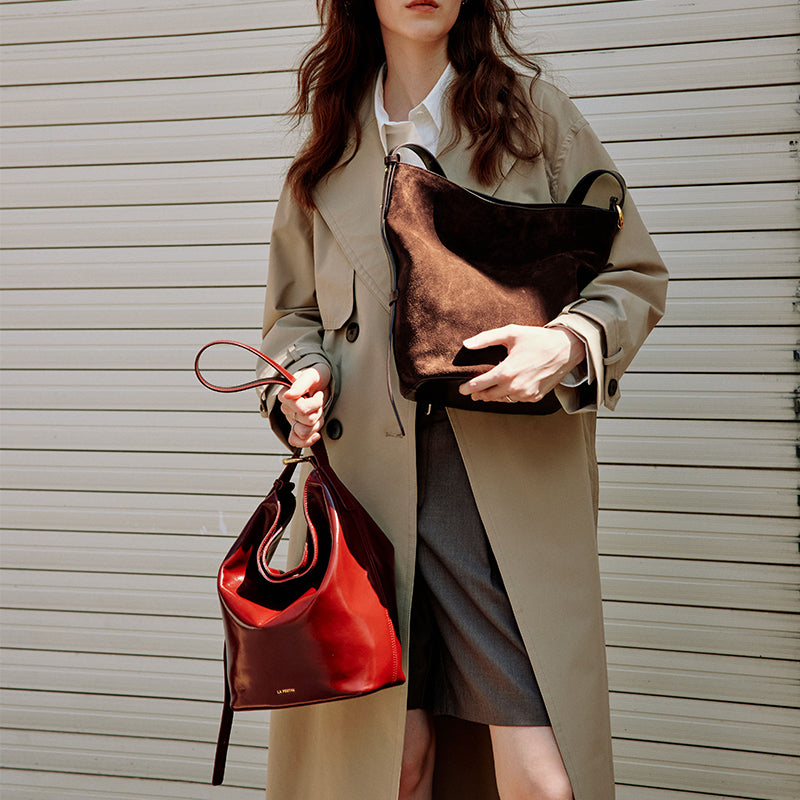 LA FESTIN Bucket Bag Luxury Shoulder Bag for Woman Fashion Leather Bag with Adjustable Strap Crossbody Bag