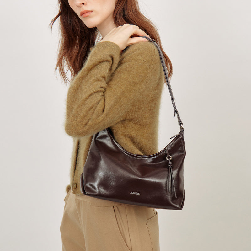 LA FESTIN Leather Shoulder Bag Casual Crossbody Bag Trend Handbag for Women Fashion Design Underarm Bag