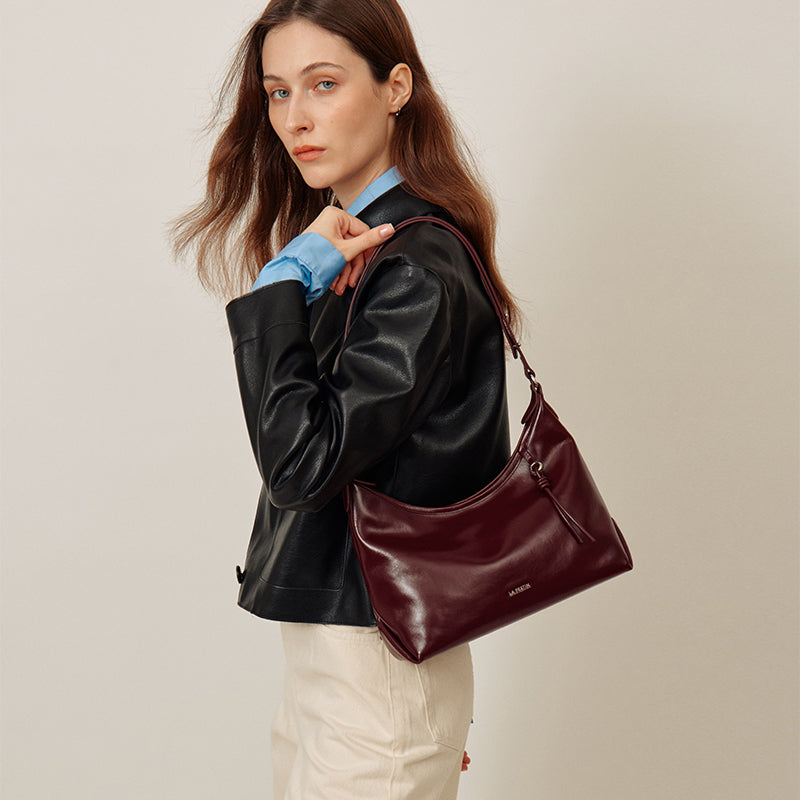 LA FESTIN Leather Shoulder Bag Casual Crossbody Bag Trend Handbag for Women Fashion Design Underarm Bag