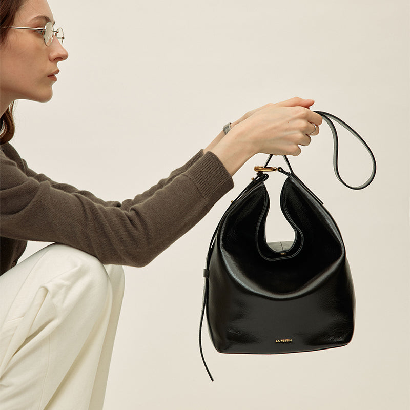 LA FESTIN Bucket Bag Luxury Shoulder Bag for Woman Fashion Leather Bag with Adjustable Strap Crossbody Bag