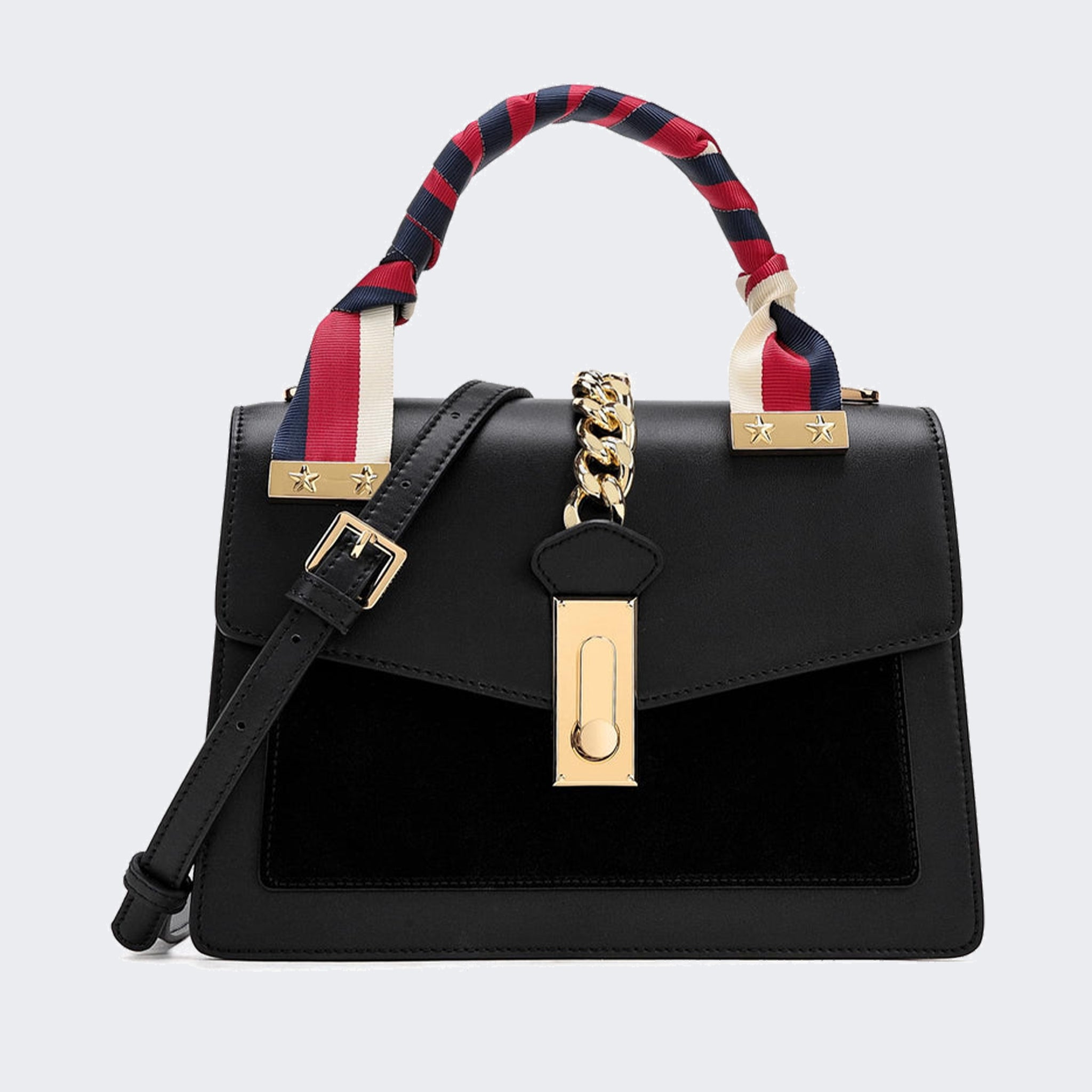 Top Handle Patent Finish Convertible Crossbody Bag main image 0