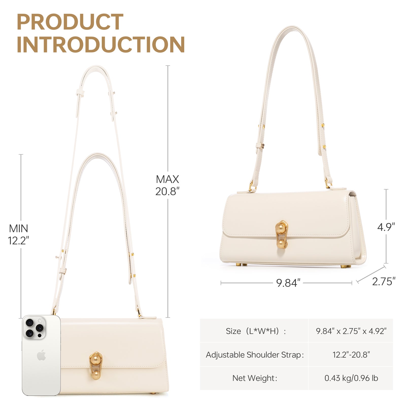 LAFESTIN Leather Shoulder Bag for Women Fashion Design Handbag Lady Wallet Retro Crossbody Bag