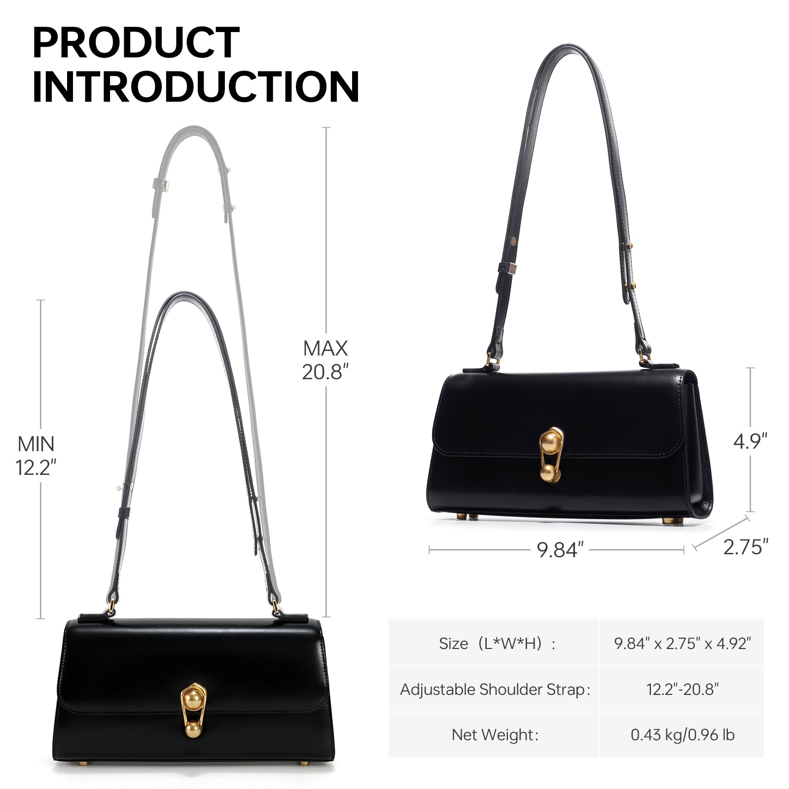LAFESTIN Leather Shoulder Bag for Women Fashion Design Handbag Lady Wallet Retro Crossbody Bag