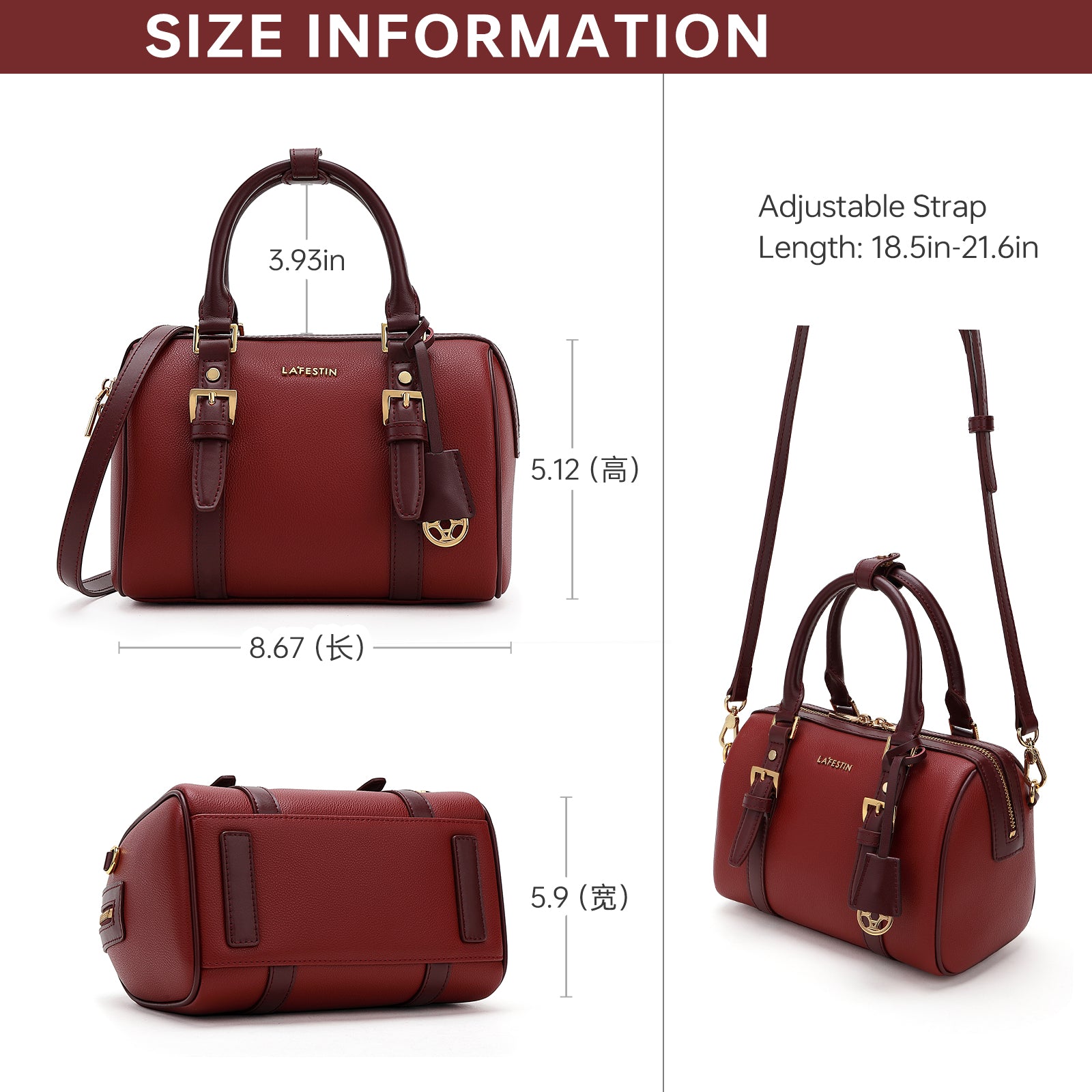 LA FESTIN Top Handle Purse Handbag Women Large Shoulder Crossbody Bag Leather Duffle Bag