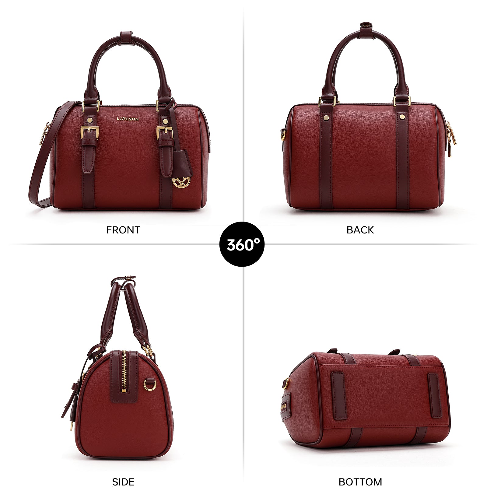 LA FESTIN Top Handle Purse Handbag Women Large Shoulder Crossbody Bag Leather Duffle Bag