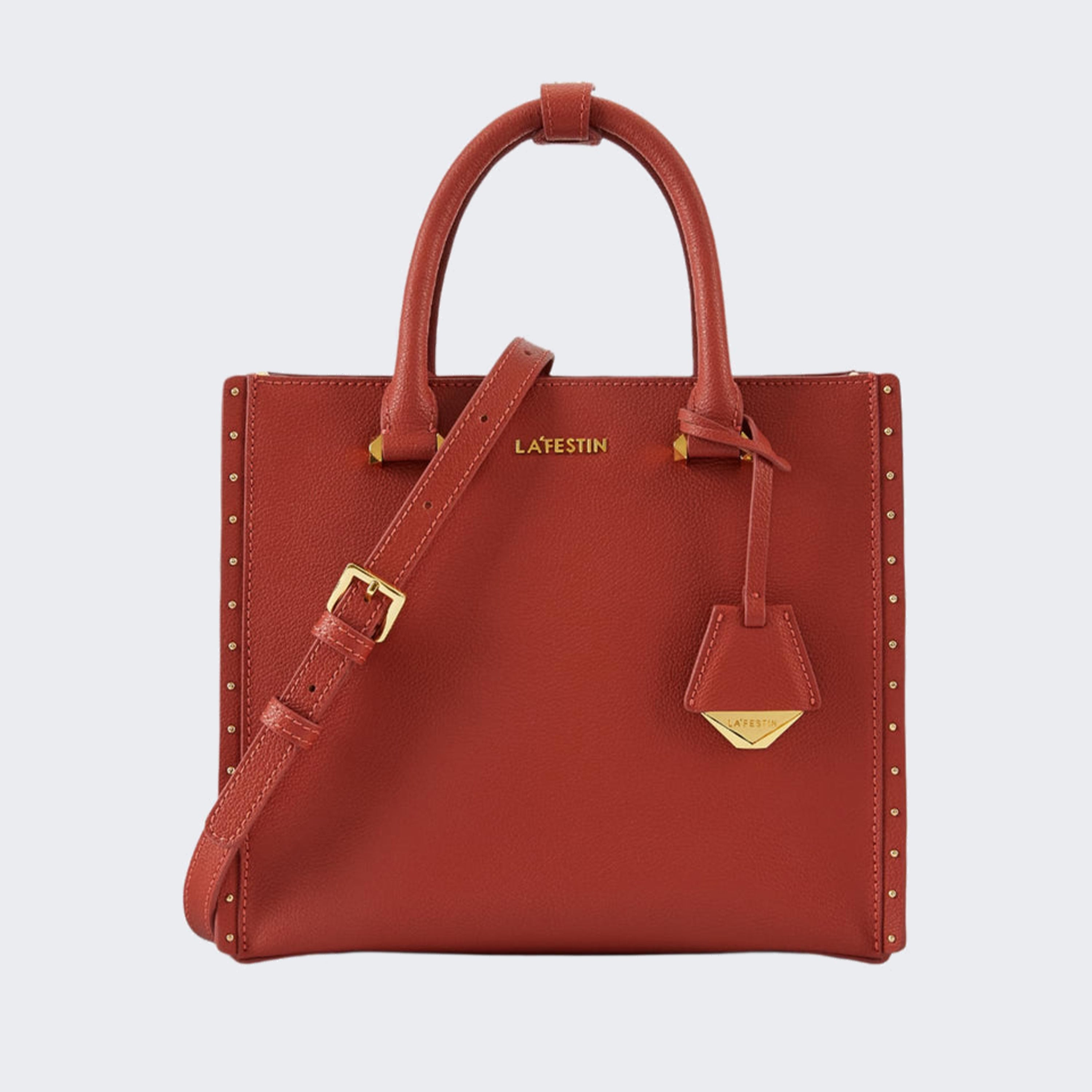 LA FESTIN Top Handle Leather Bag Women Shoulder Bag with Adjustable Strap Burgundy Purse