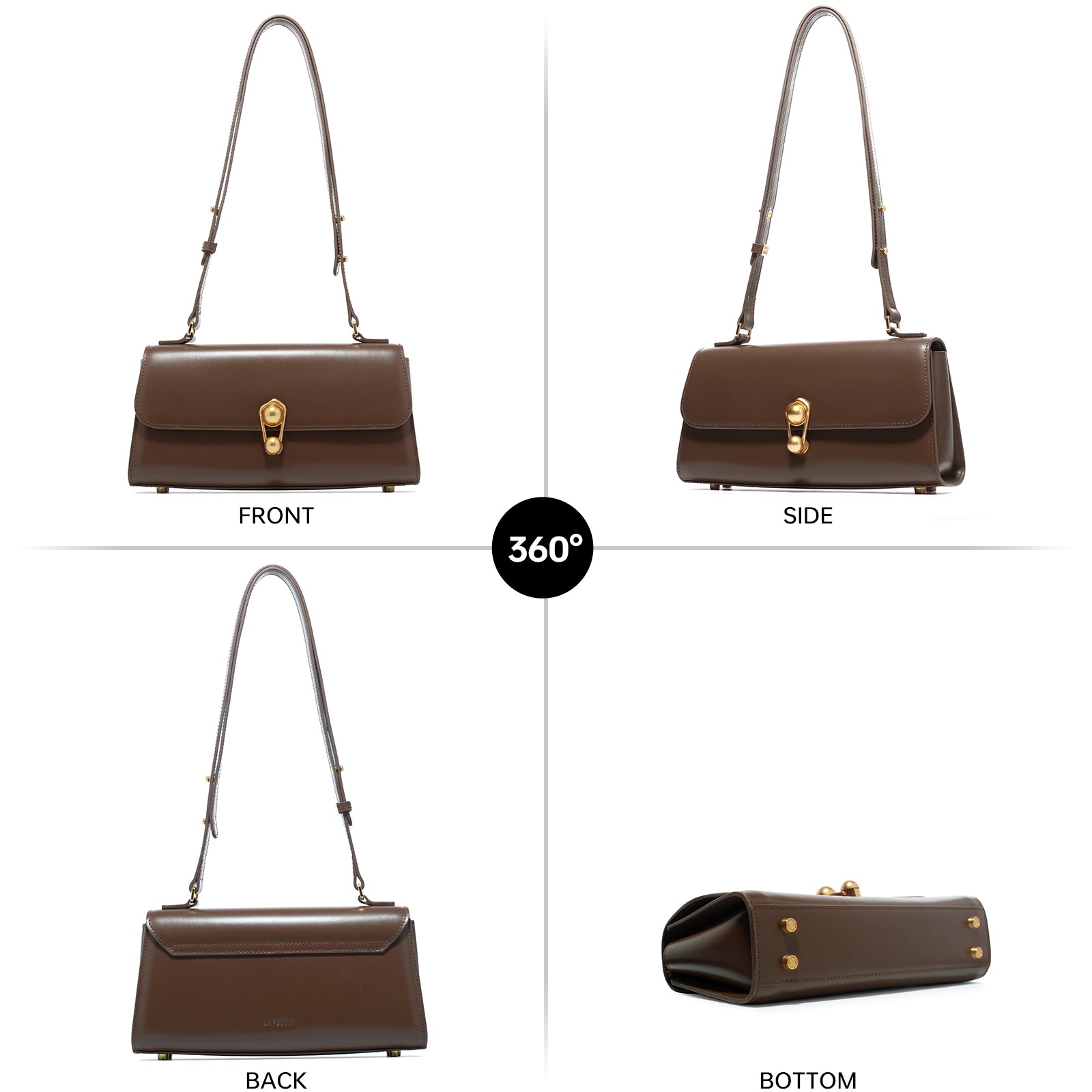 LAFESTIN Leather Shoulder Bag for Women Fashion Design Handbag Lady Wallet Retro Crossbody Bag