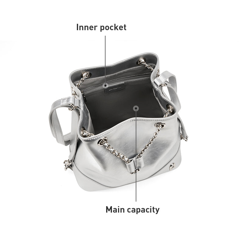 LA FESTIN Backpack Lightweight Fashion Design Leather Bag Trendy Bucket Handbags Women Purse