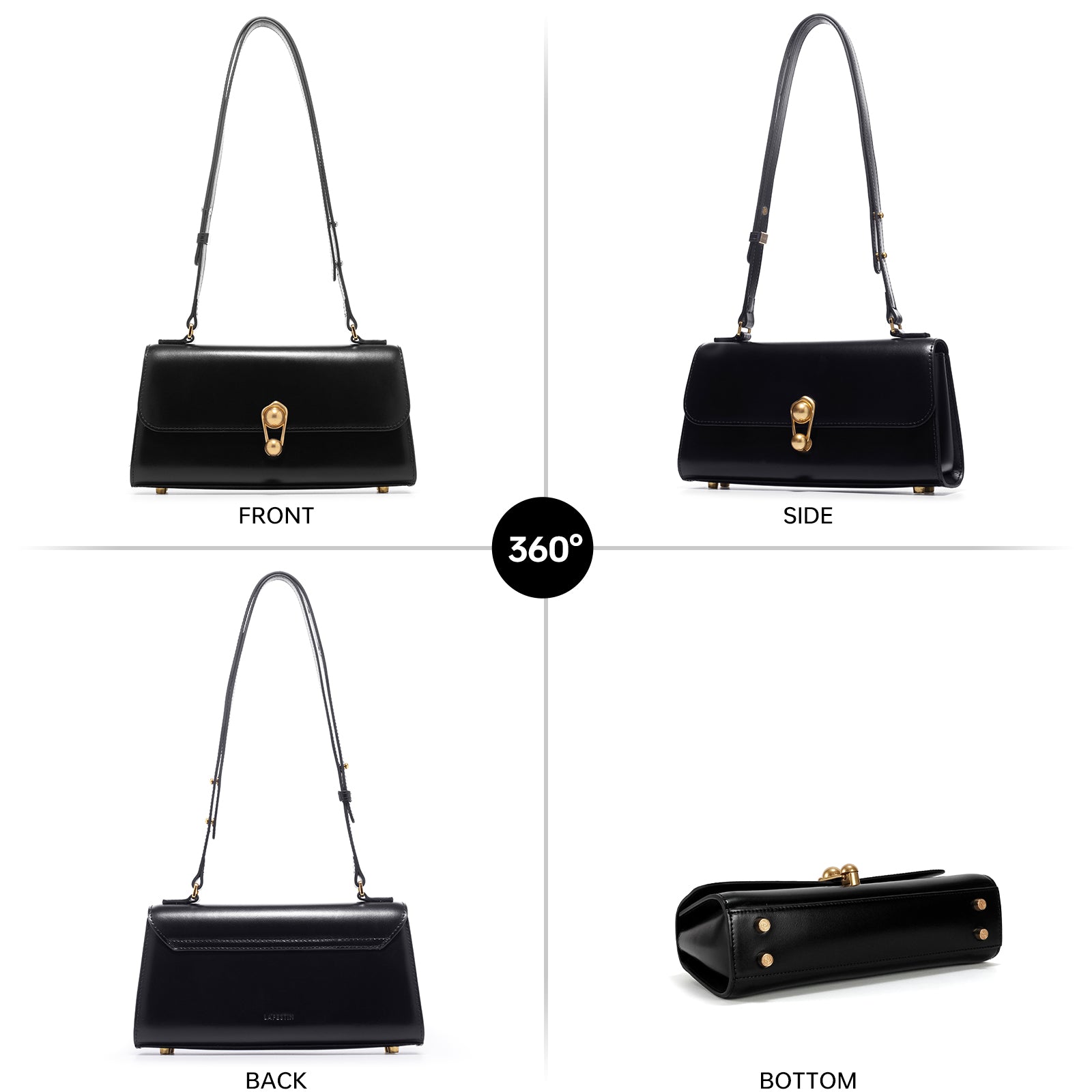 LAFESTIN Leather Shoulder Bag for Women Fashion Design Handbag Lady Wallet Retro Crossbody Bag
