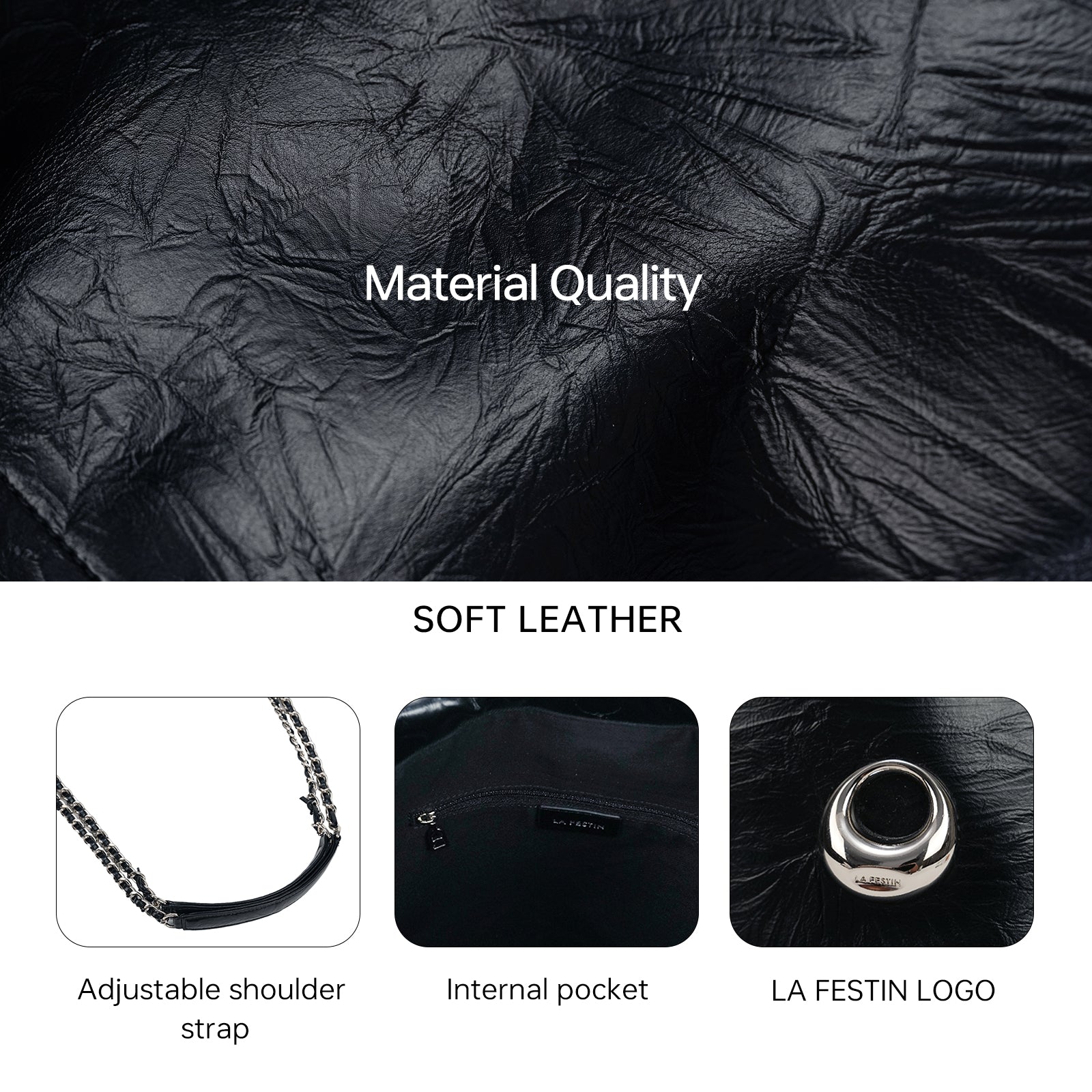 LA FESTIN Shoulder Bag for Women Leather Large Tote Bag Cross body Purse Ladies Handbag