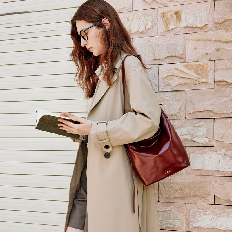 LA FESTIN Bucket Bag Luxury Shoulder Bag for Woman Fashion Leather Bag with Adjustable Strap Crossbody Bag