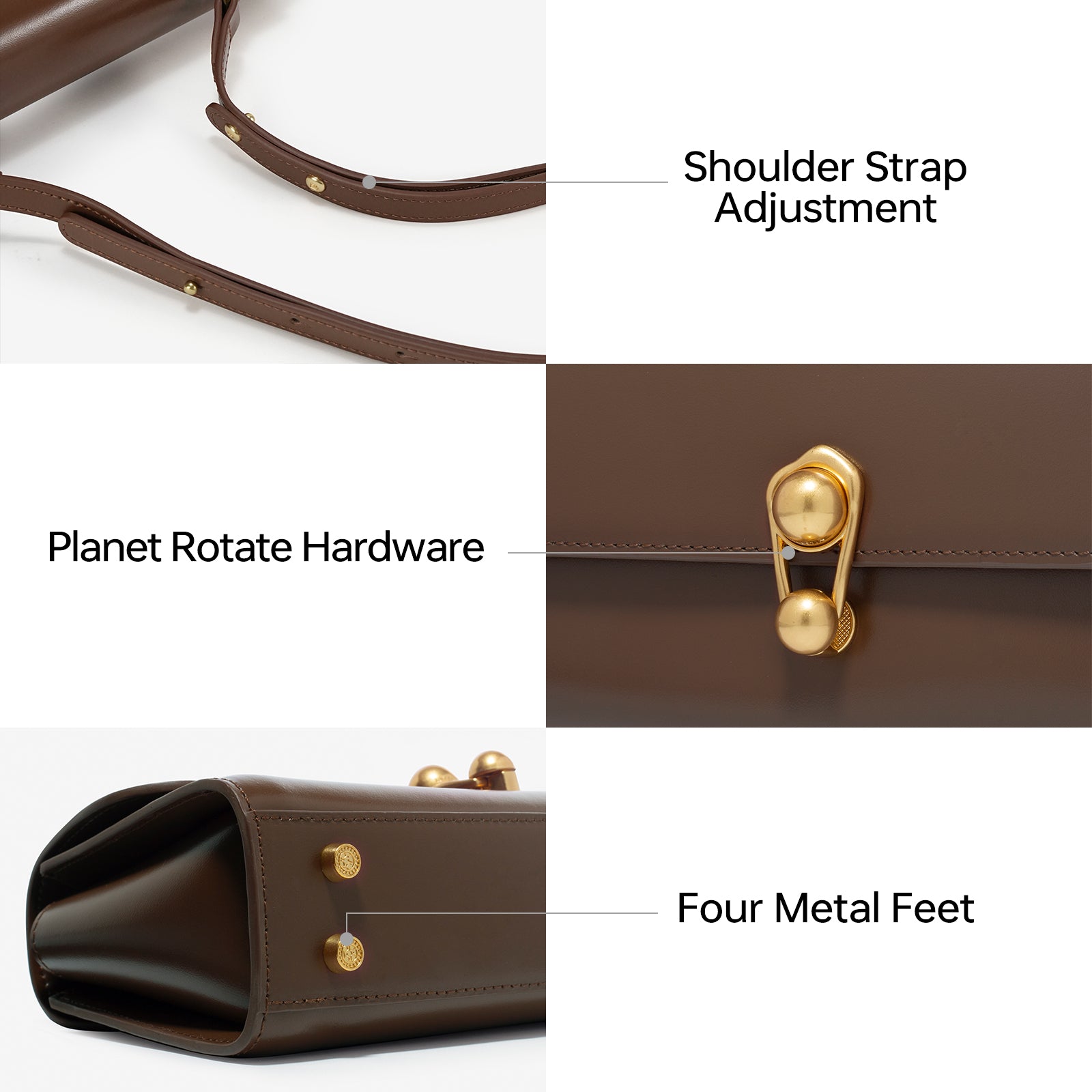LAFESTIN Leather Shoulder Bag for Women Fashion Design Handbag Lady Wallet Retro Crossbody Bag