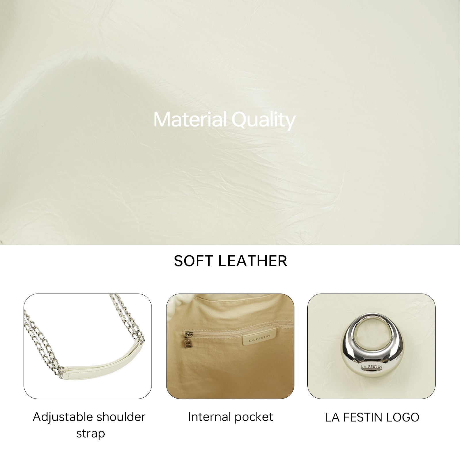 LA FESTIN Shoulder Bag for Women Leather Large Tote Bag Cross body Purse Ladies Handbag