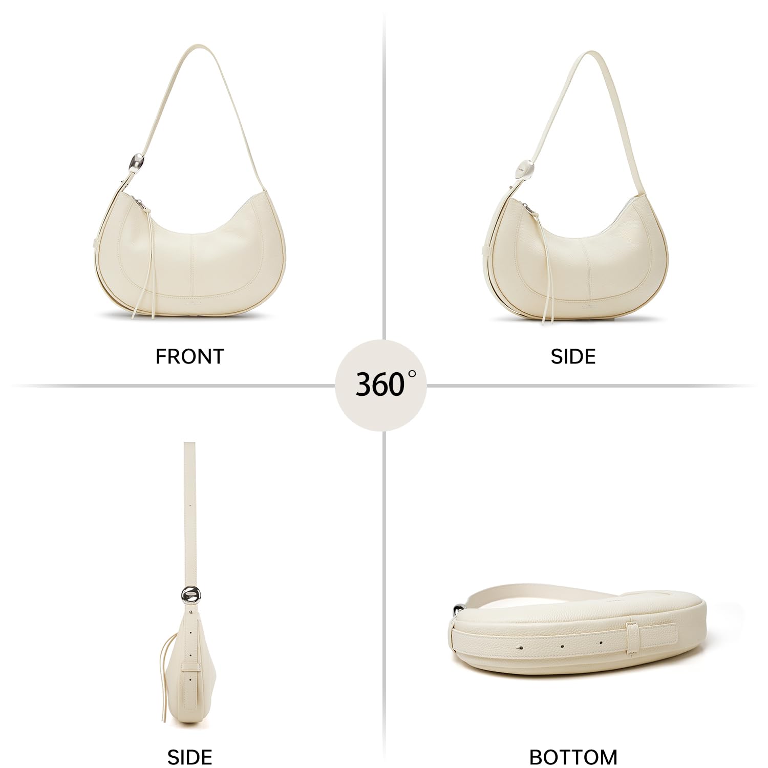 LA FESTIN Soft Leather Crescent Bag Handbag Women Fashion Design Shoulder Bag Female Cross body Bag