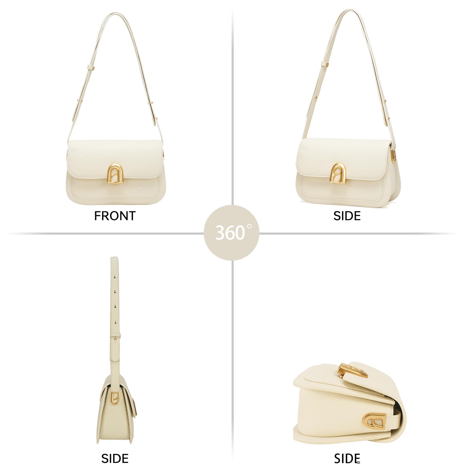 LA FESTIN Leather Shoulder Bag Designer Handbags for Women Retro Cross body Bags Ladies Purse