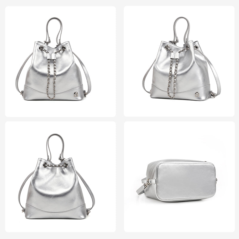 LA FESTIN Backpack Lightweight Fashion Design Leather Bag Trendy Bucket Handbags Women Purse