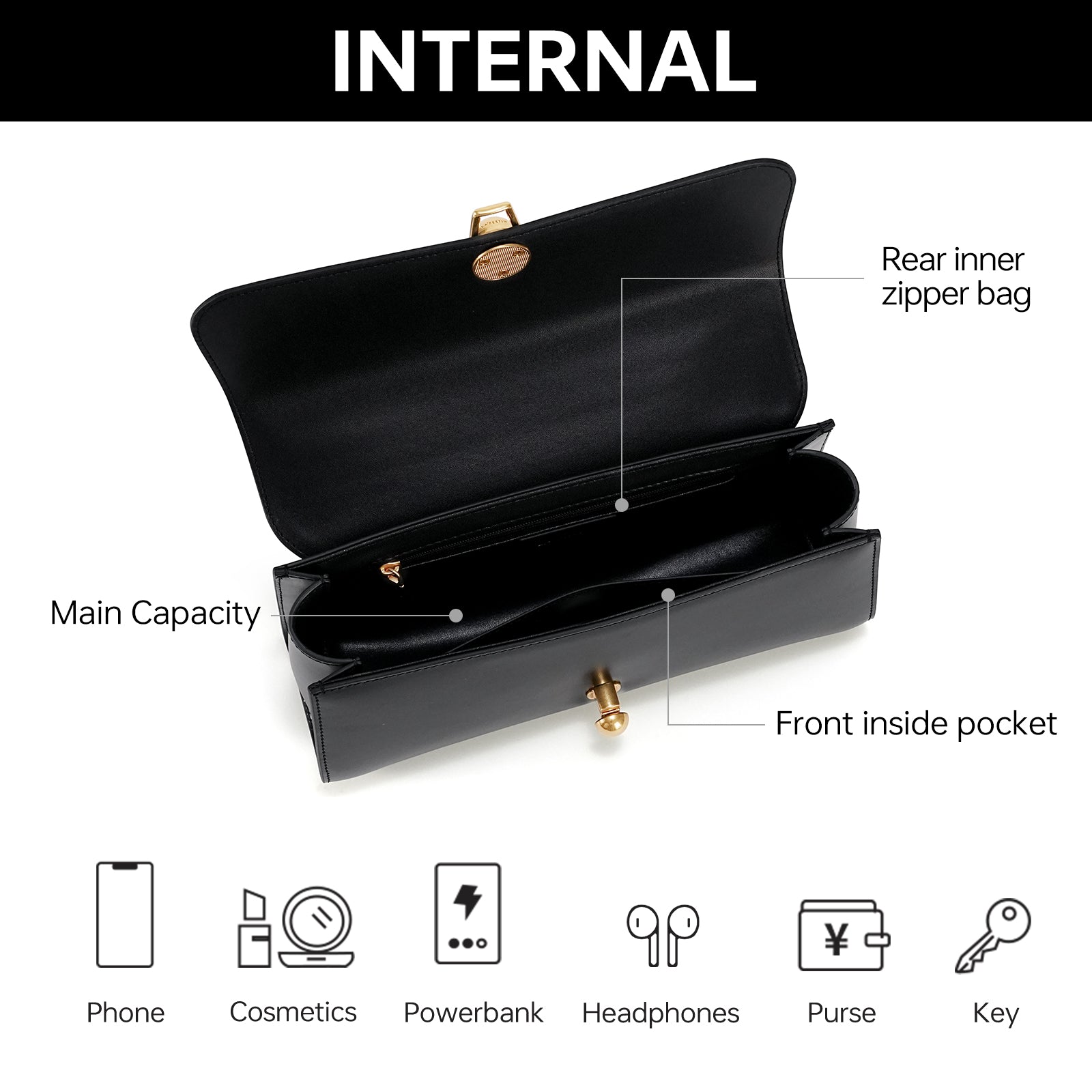 LAFESTIN Leather Shoulder Bag for Women Fashion Design Handbag Lady Wallet Retro Crossbody Bag