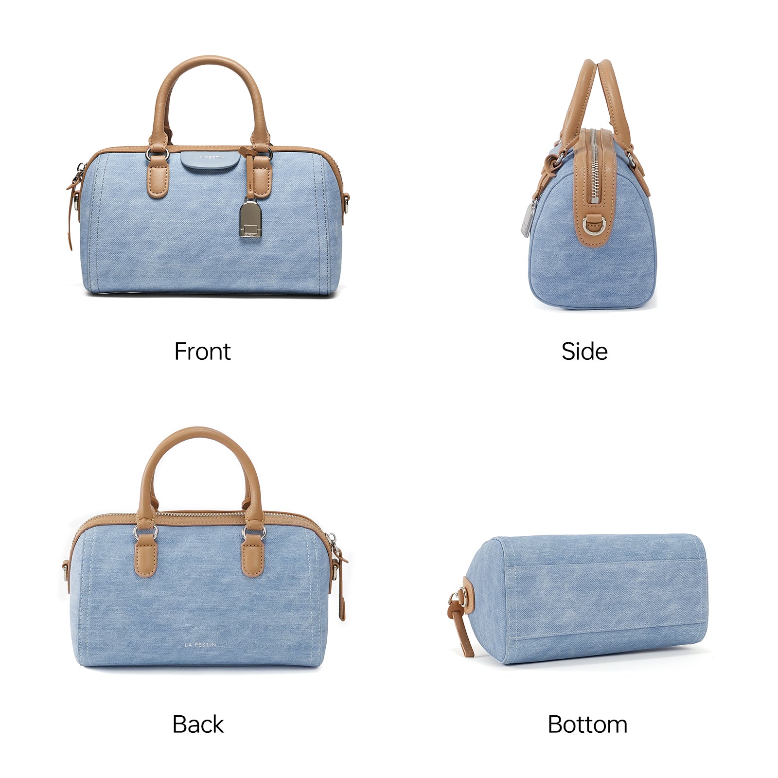 LA FESTIN Handbag Women New Fashion Shoulder Bag Top Handle Purse Crossbody Satchel Bowling Bag