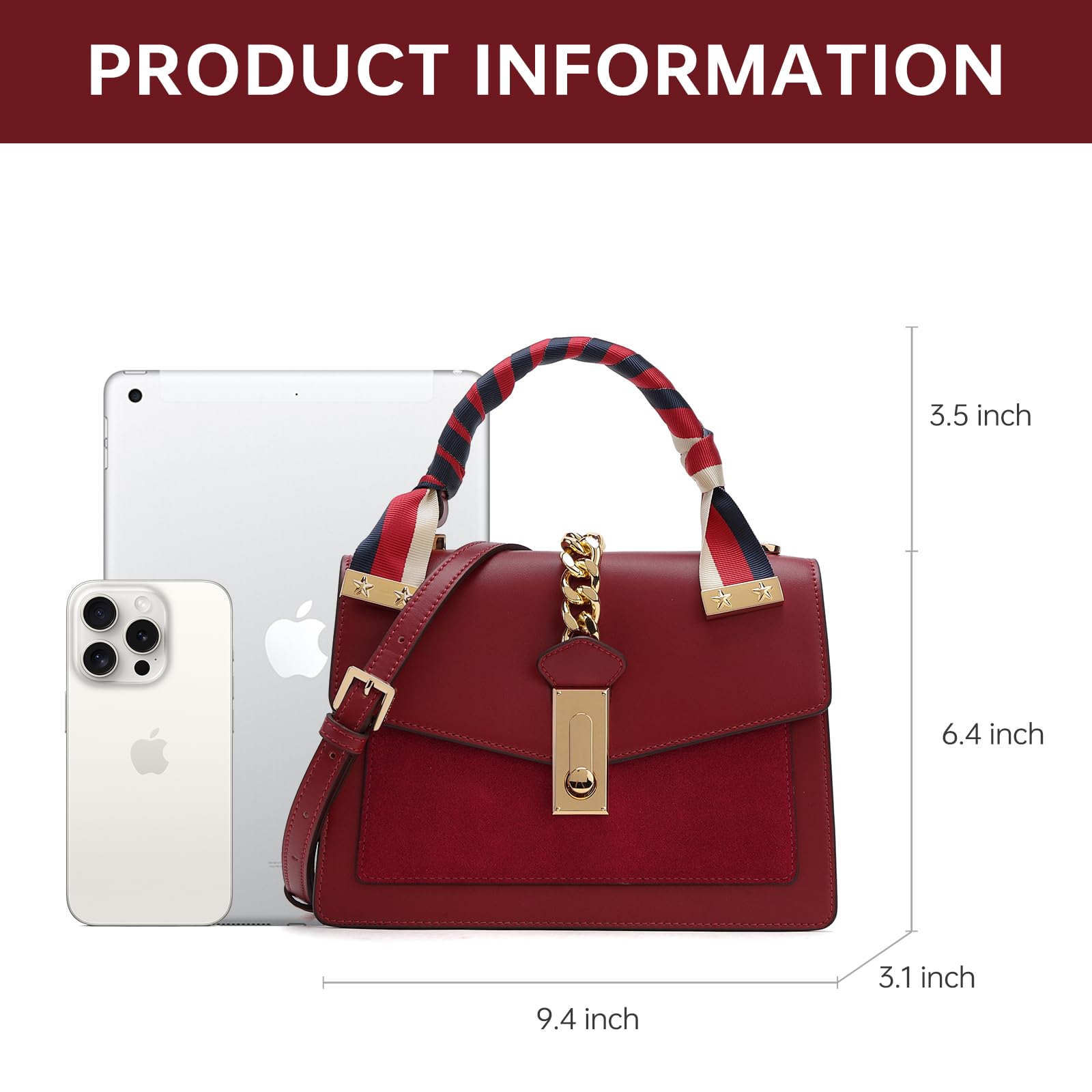 LA FESTIN Top Handle Crossbody Bag Leather Handbag Shoulder Bag Purses for Women Large Capacity Bag