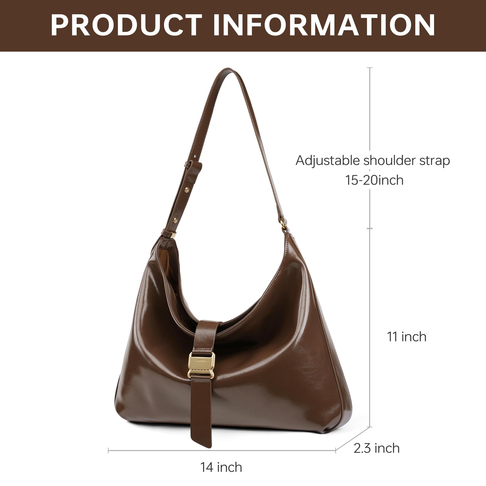 LA FESTIN Leather Large Hobo Bag Satchel Bag Tote Bag for Women Shoulder Bag  Fashion Crossbody Bags