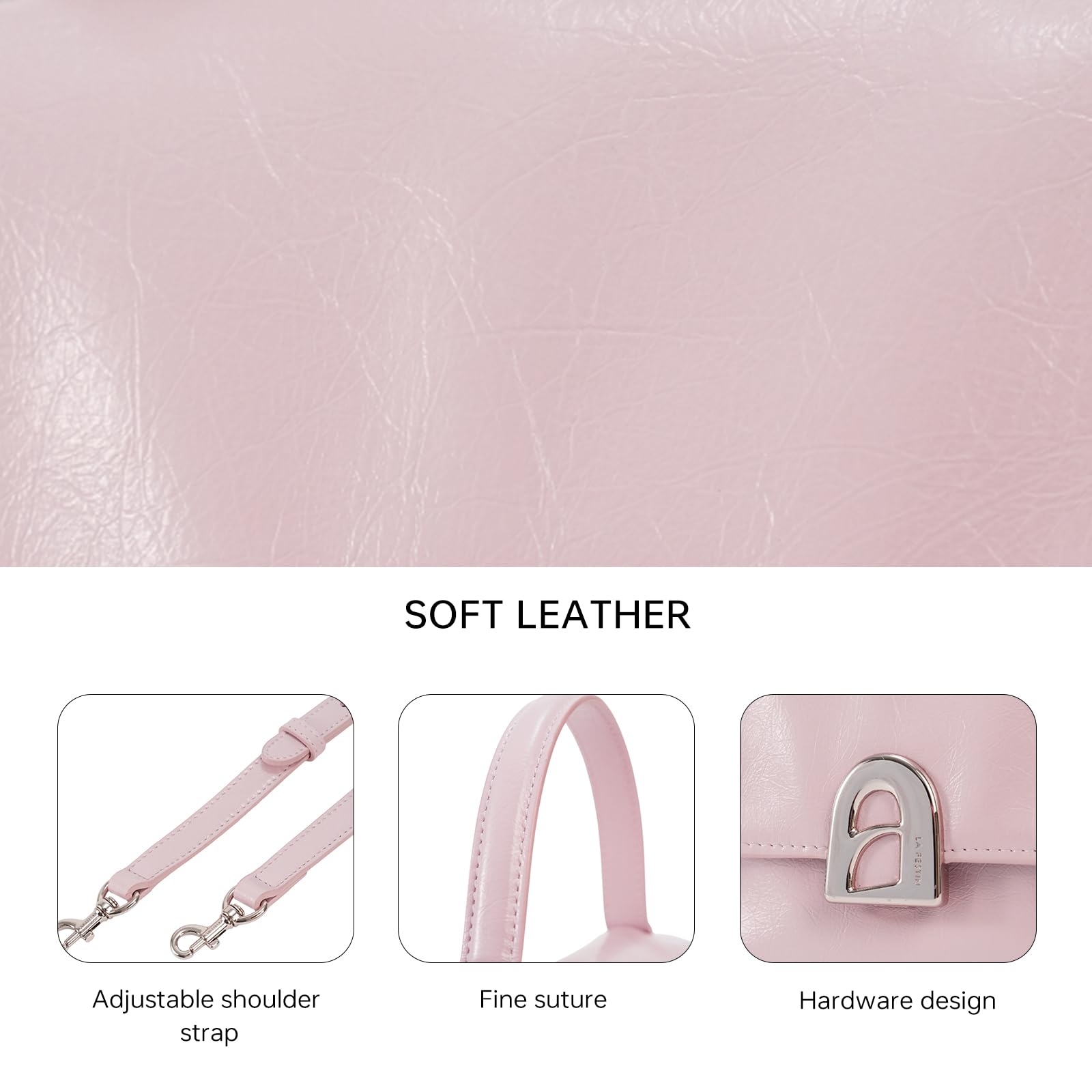 LA FESTIN Handbag for Women Leather Small Shoulder Bag Mini Top Handle Bag Crossbody Purse