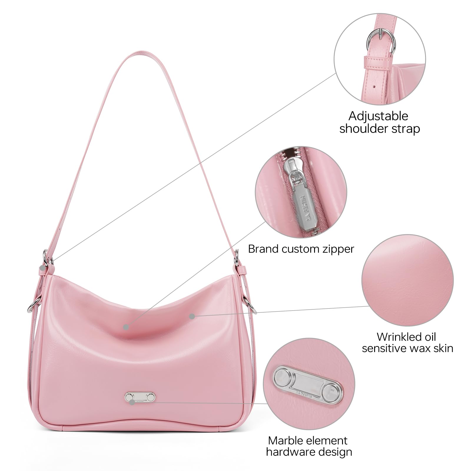 LA FESTIN Original Leather Hobo Bag Women Bag New Shoulder Crossbody Bag Fashion Tote Bags Ladies Bags