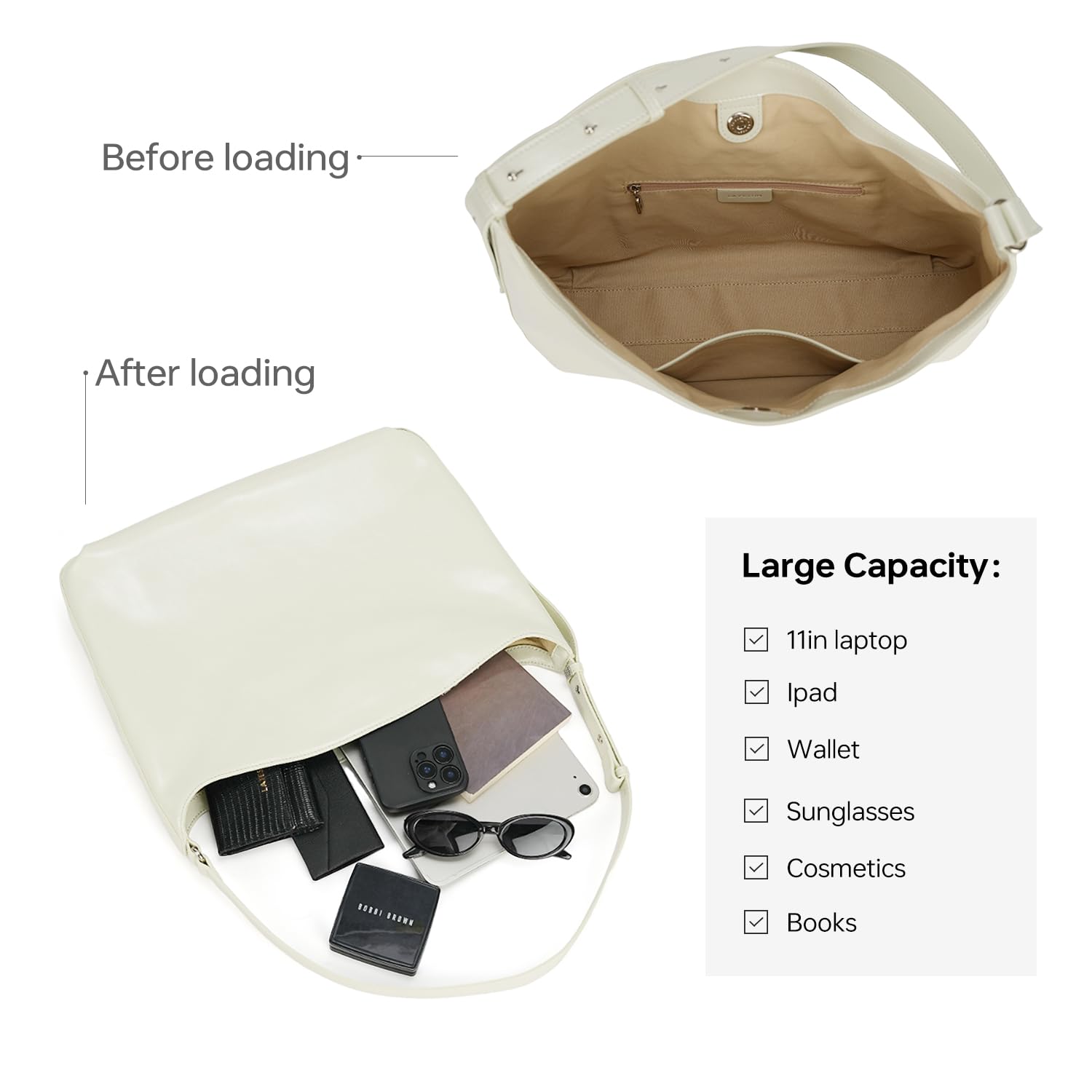 LA FESTIN Leather Large Hobo Bag Satchel Bag Tote Bag for Women Shoulder Bag  Fashion Crossbody Bags