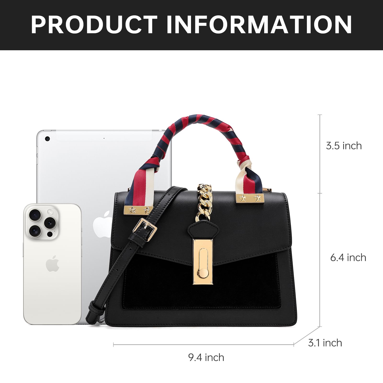 LA FESTIN Top Handle Crossbody Bag Leather Handbag Shoulder Bag Purses for Women Large Capacity Bag