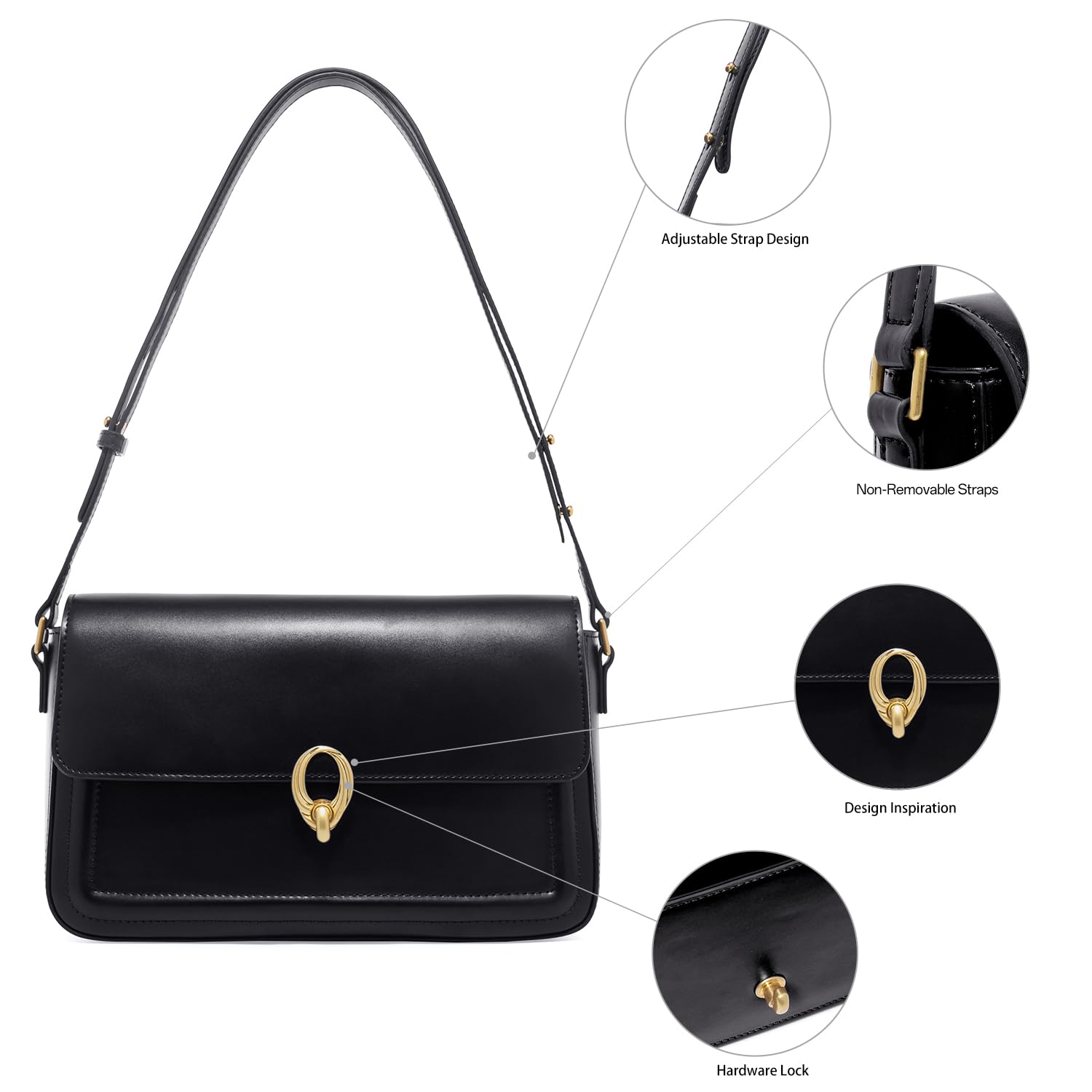 LA FESTIN Women Designer Bag Leather Shoulder Bag Fashion Design Handbag Cross body Bags