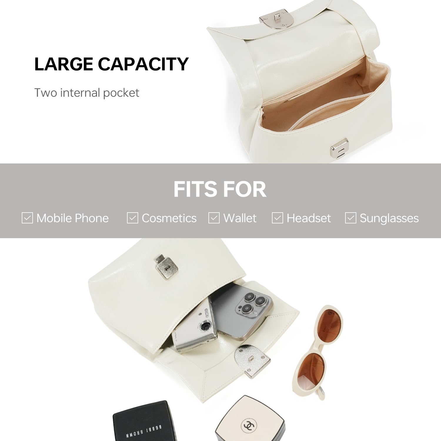 LA FESTIN Handbag for Women Leather Small Shoulder Bag Mini Top Handle Bag Crossbody Purse