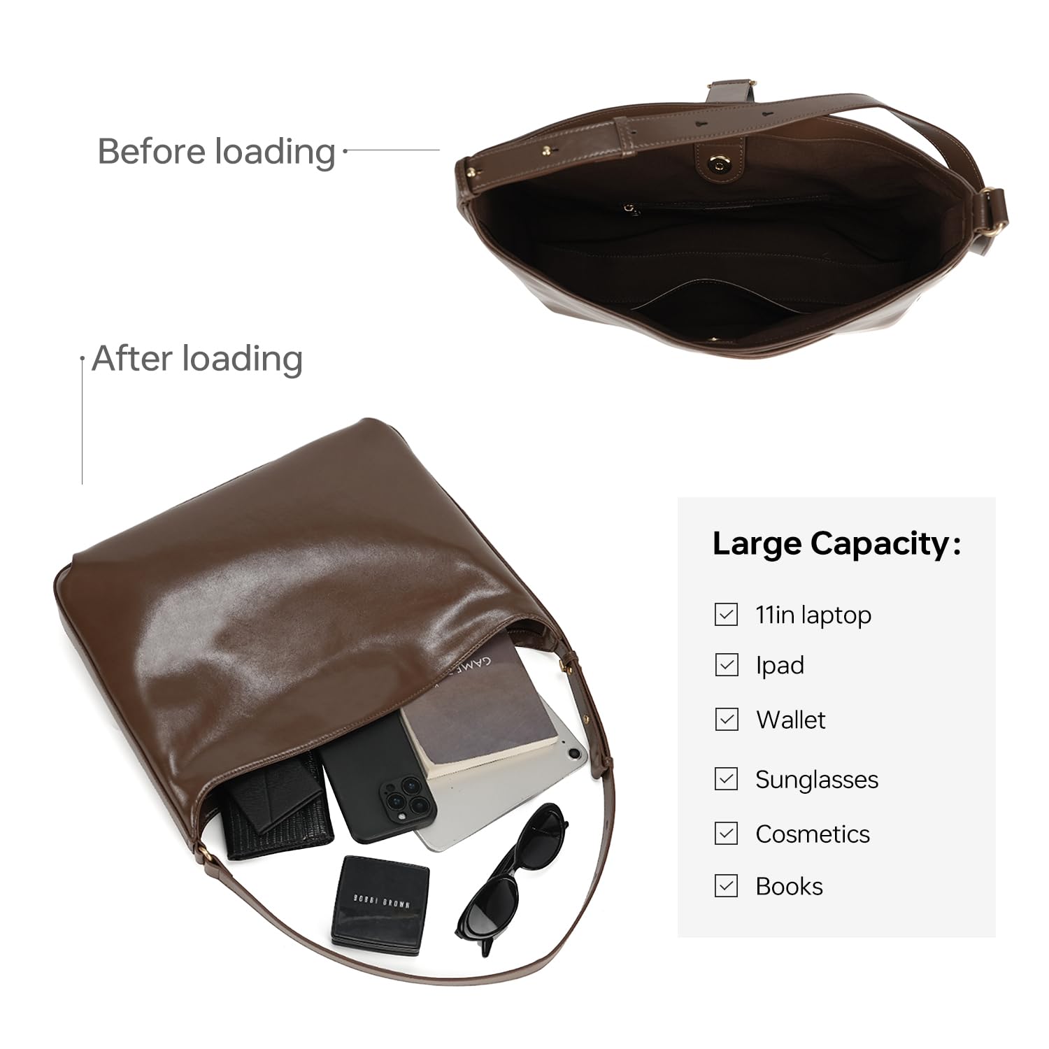 LA FESTIN Leather Large Hobo Bag Satchel Bag Tote Bag for Women Shoulder Bag  Fashion Crossbody Bags