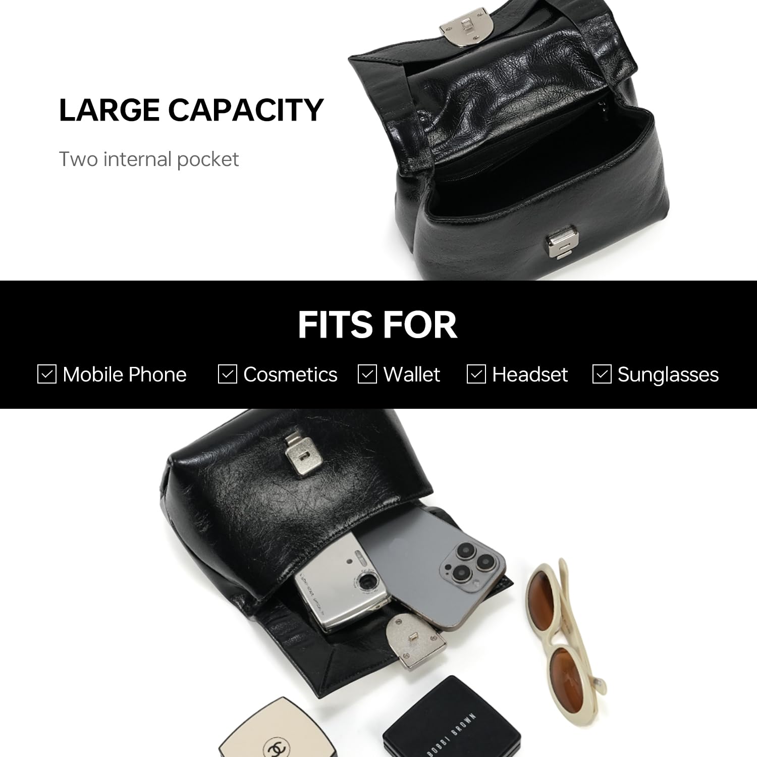 LA FESTIN Handbag for Women Leather Small Shoulder Bag Mini Top Handle Bag Crossbody Purse