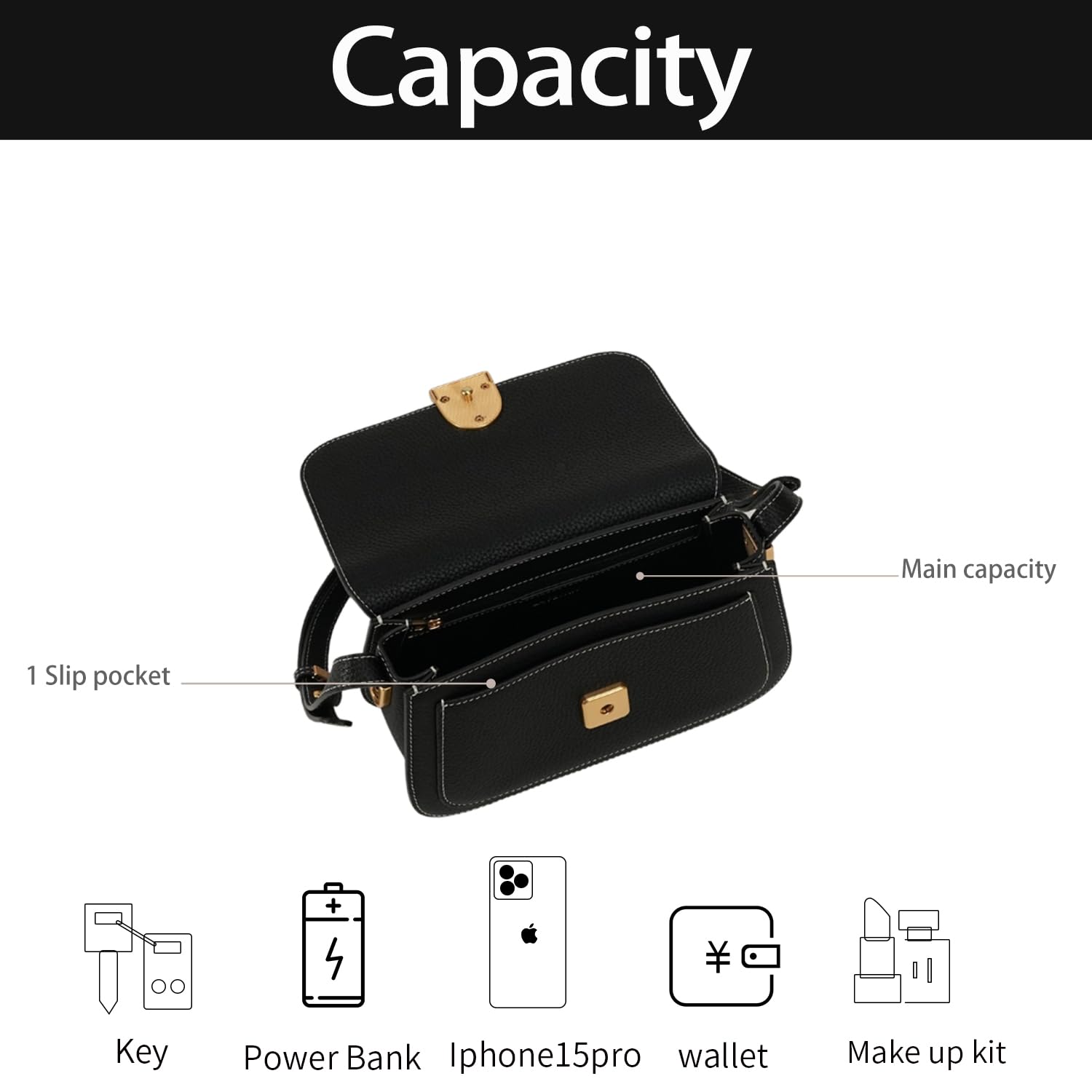 LA FESTIN Leather Shoulder Bag Designer Handbags for Women Retro Cross body Bags Ladies Purse