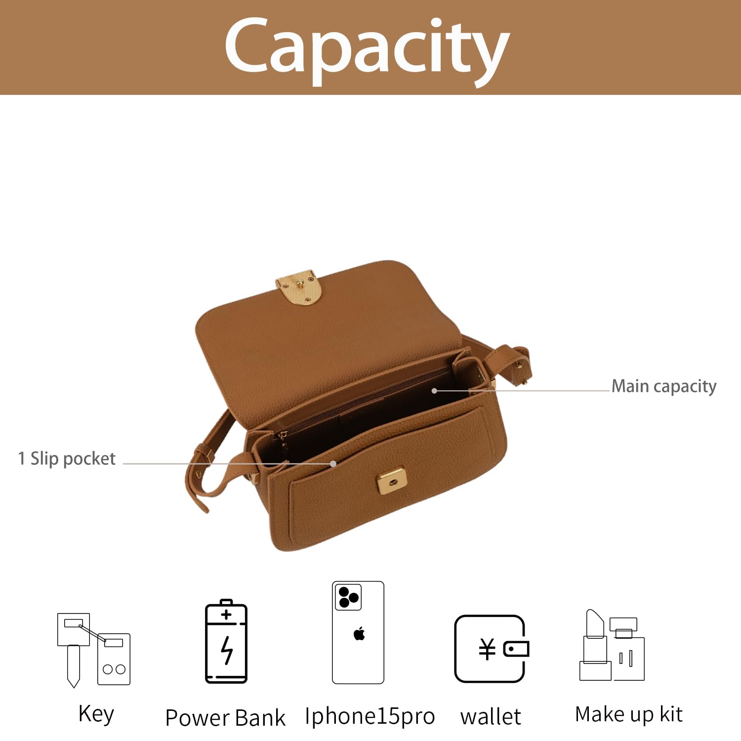 LA FESTIN Leather Shoulder Bag Designer Handbags for Women Retro Cross body Bags Ladies Purse