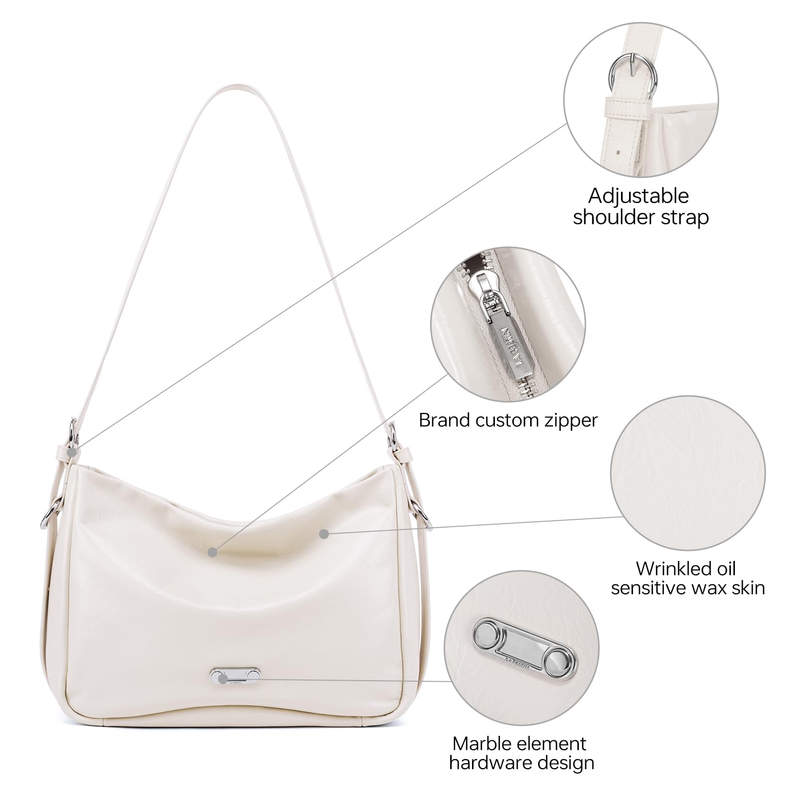 LA FESTIN Original Leather Hobo Bag Women Bag New Shoulder Crossbody Bag Fashion Tote Bags Ladies Bags