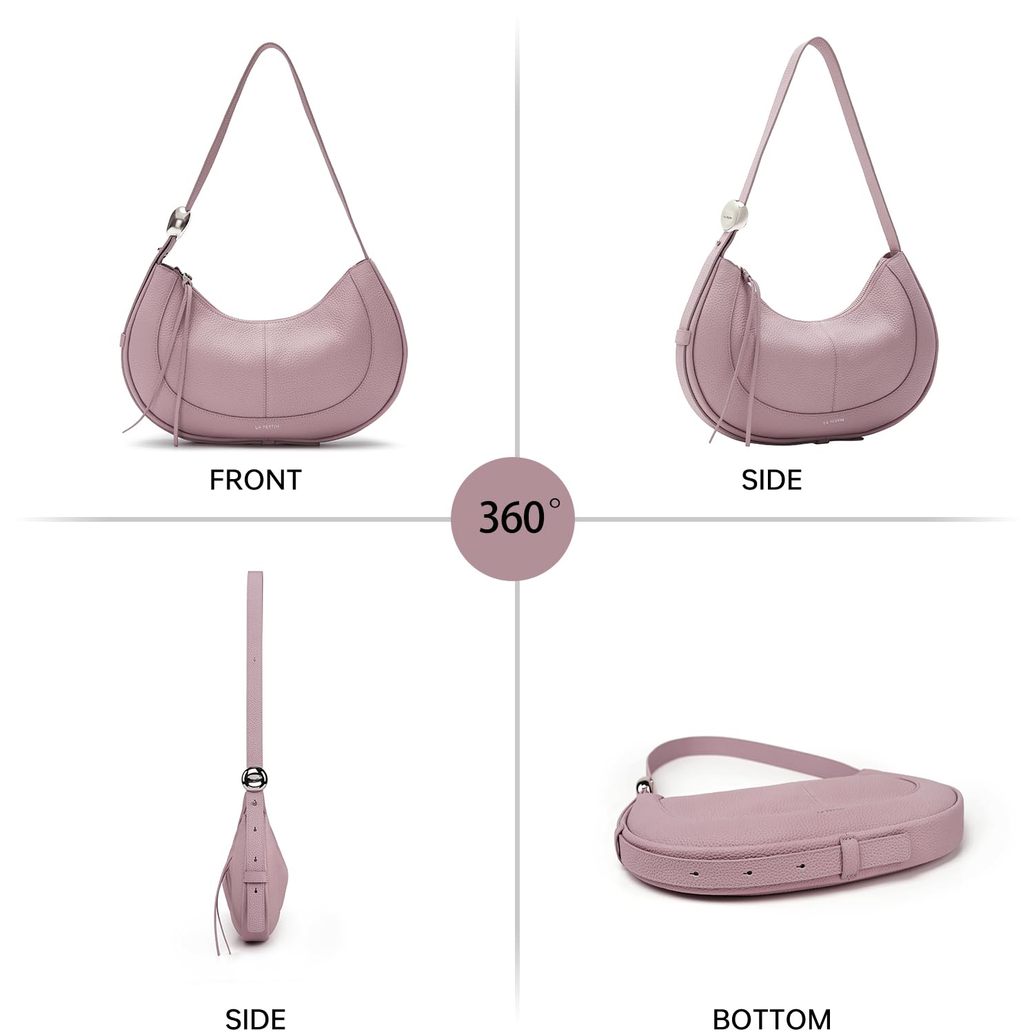 LA FESTIN Soft Leather Crescent Bag Handbag Women Fashion Design Shoulder Bag Female Cross body Bag