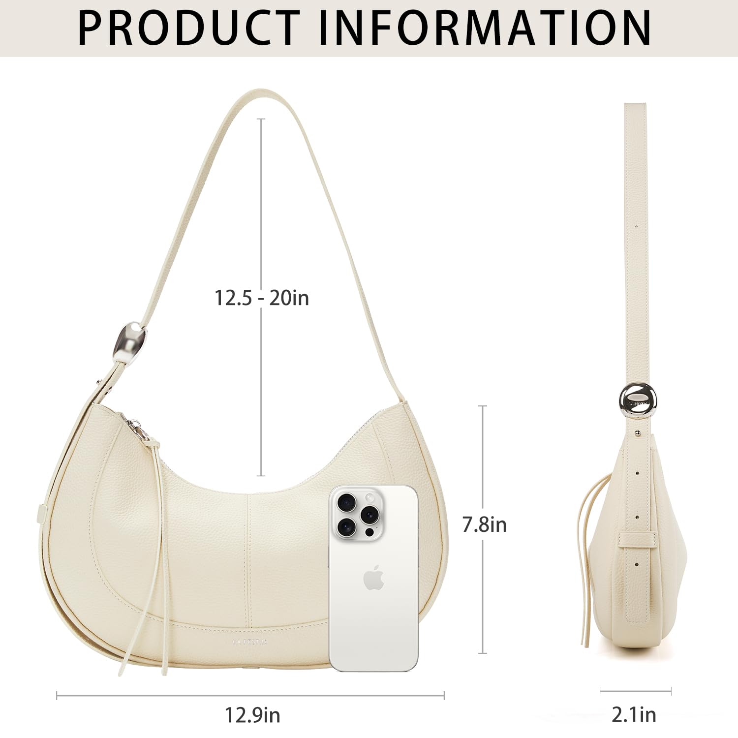 LA FESTIN Soft Leather Crescent Bag Handbag Women Fashion Design Shoulder Bag Female Cross body Bag