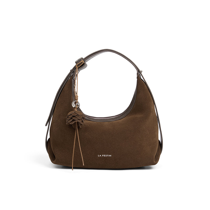 LA FESTIN Original Handbag Women New Shoulder Bags Leather Bag Fashion Half Moon Bag Cross body Bag