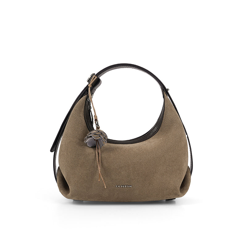 LA FESTIN Original Handbag Women New Shoulder Bags Leather Bag Fashion Half Moon Bag Cross body Bag