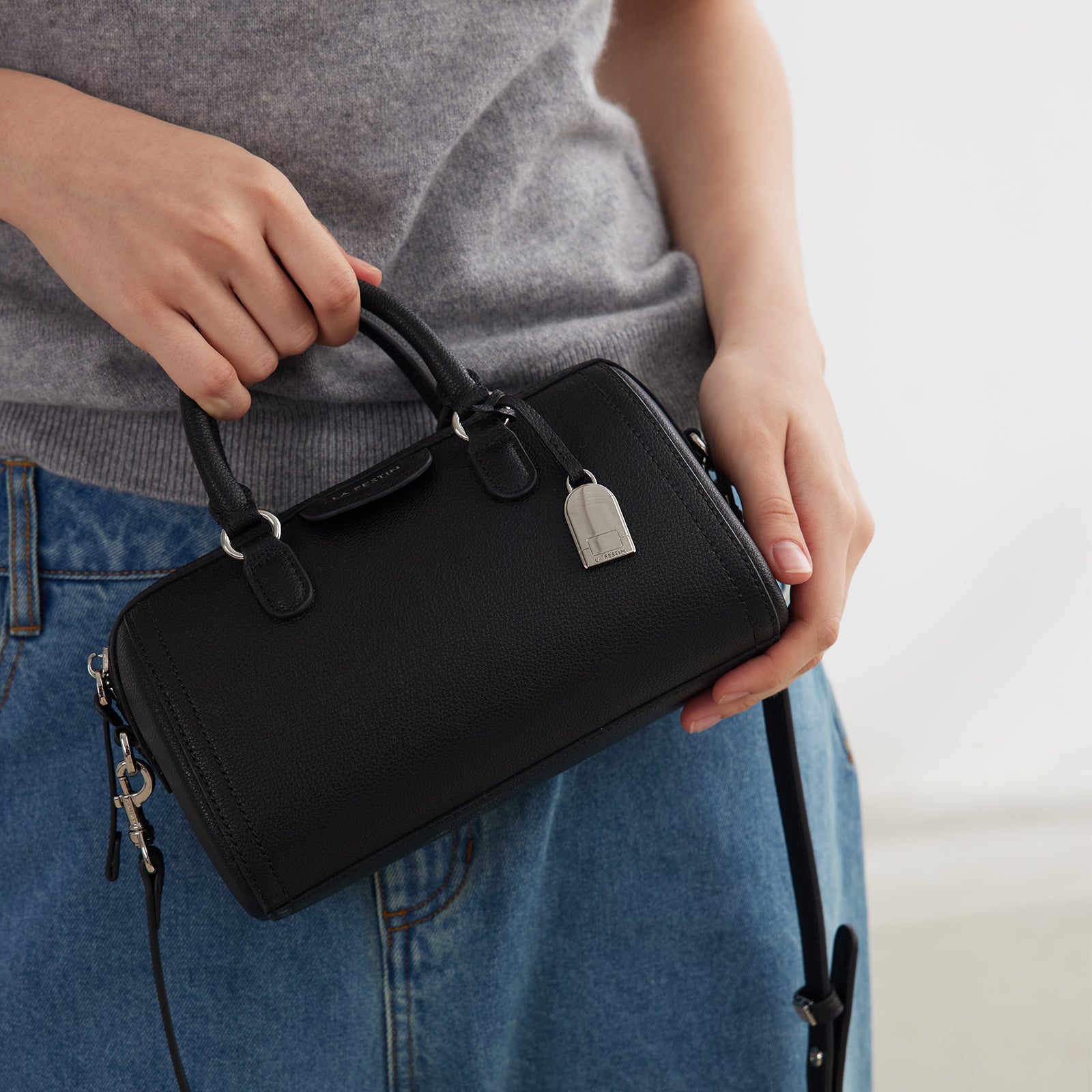 LA FESTIN Handbag Women New Fashion Shoulder Bag Top Handle Purse Crossbody Satchel Bowling Bag