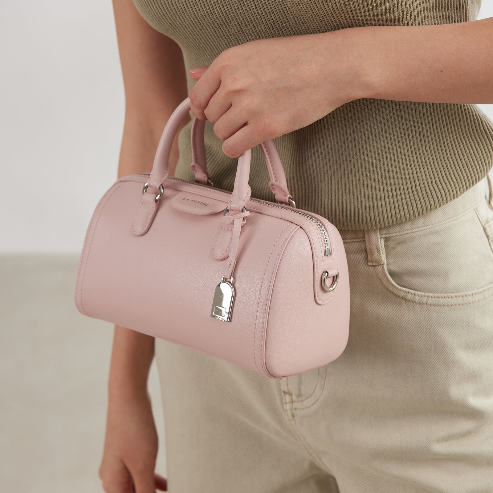 LA FESTIN Handbag Women New Fashion Shoulder Bag Top Handle Purse Crossbody Satchel Bowling Bag