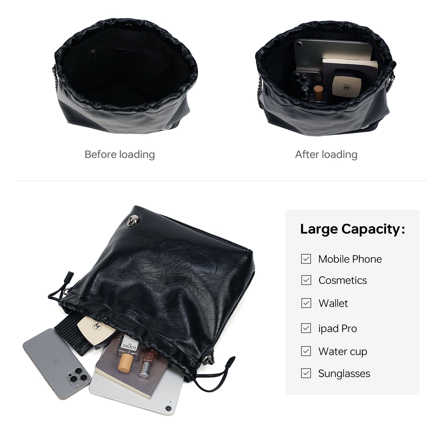 LA FESTIN Shoulder Bag for Women Leather Large Tote Bag Cross body Purse Ladies Handbag