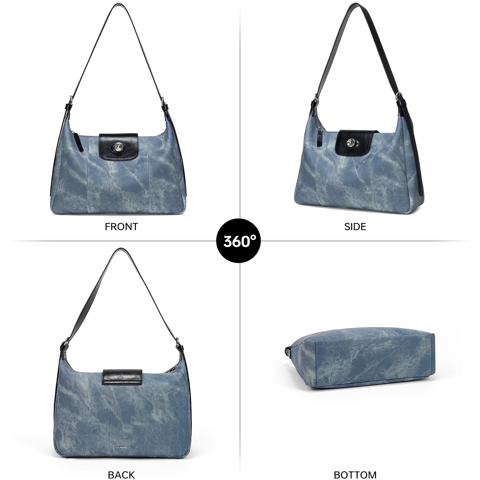 LA FESTIN Original Tote Bag for Women Large Hobo Bag Shoulder Bag with Adjustable Strap Crossbody Bags