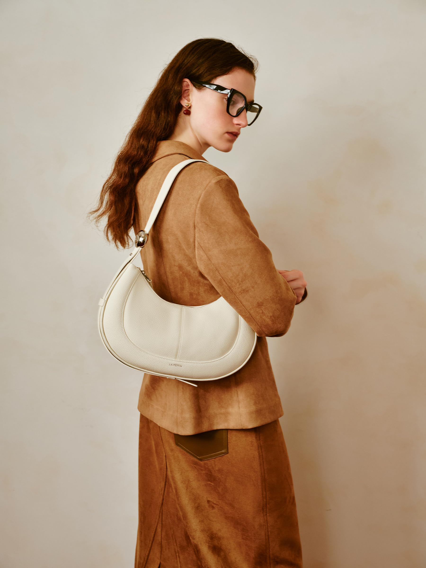 LA FESTIN Soft Leather Crescent Bag Handbag Women Fashion Design Shoulder Bag Female Cross body Bag