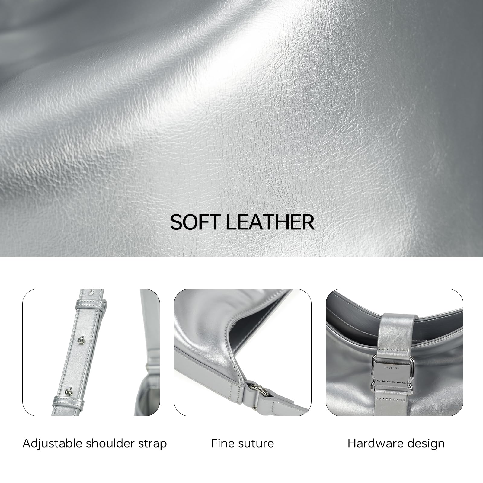 LA FESTIN Leather Large Hobo Bag Satchel Bag Tote Bag for Women Shoulder Bag  Fashion Crossbody Bags