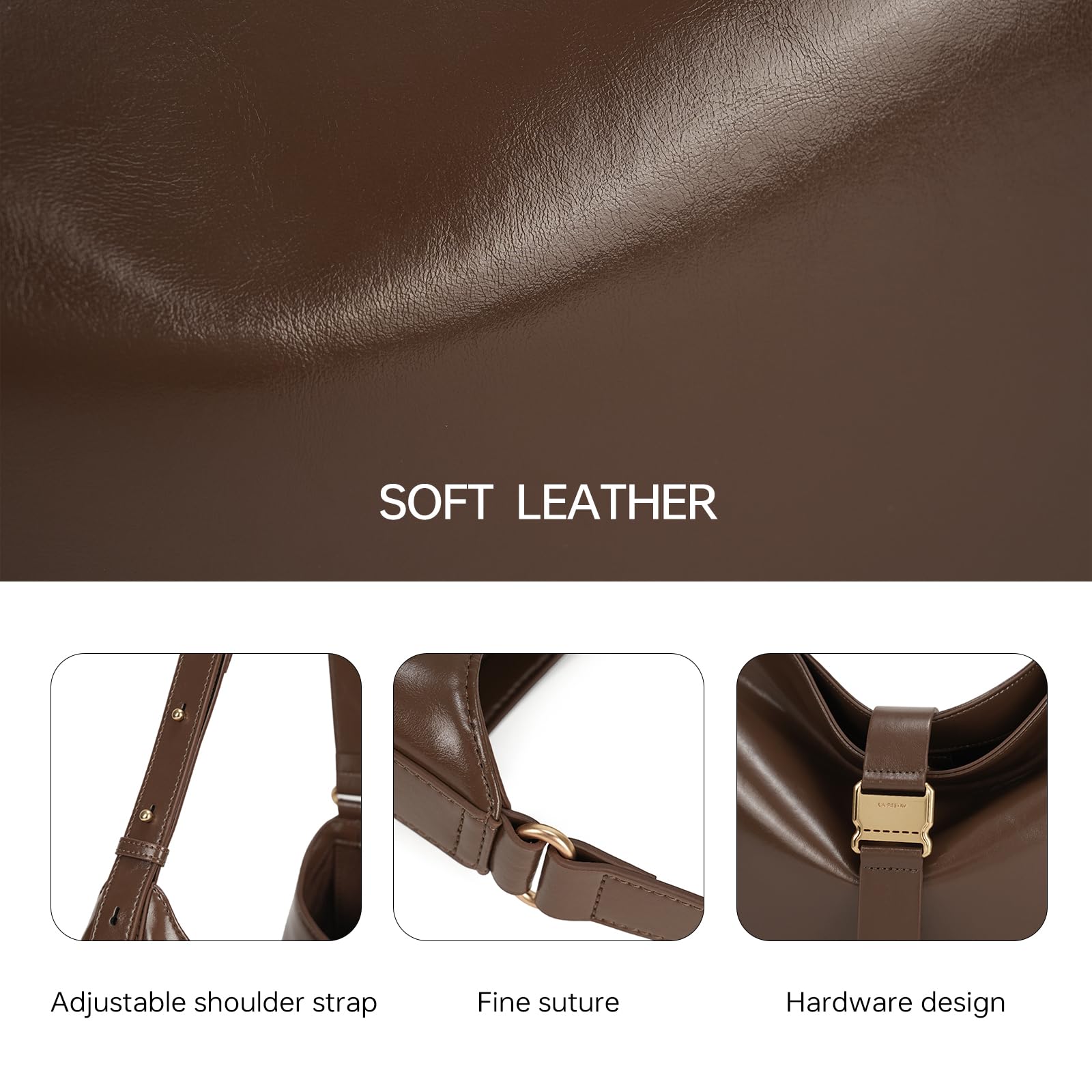 LA FESTIN Leather Large Hobo Bag Satchel Bag Tote Bag for Women Shoulder Bag  Fashion Crossbody Bags