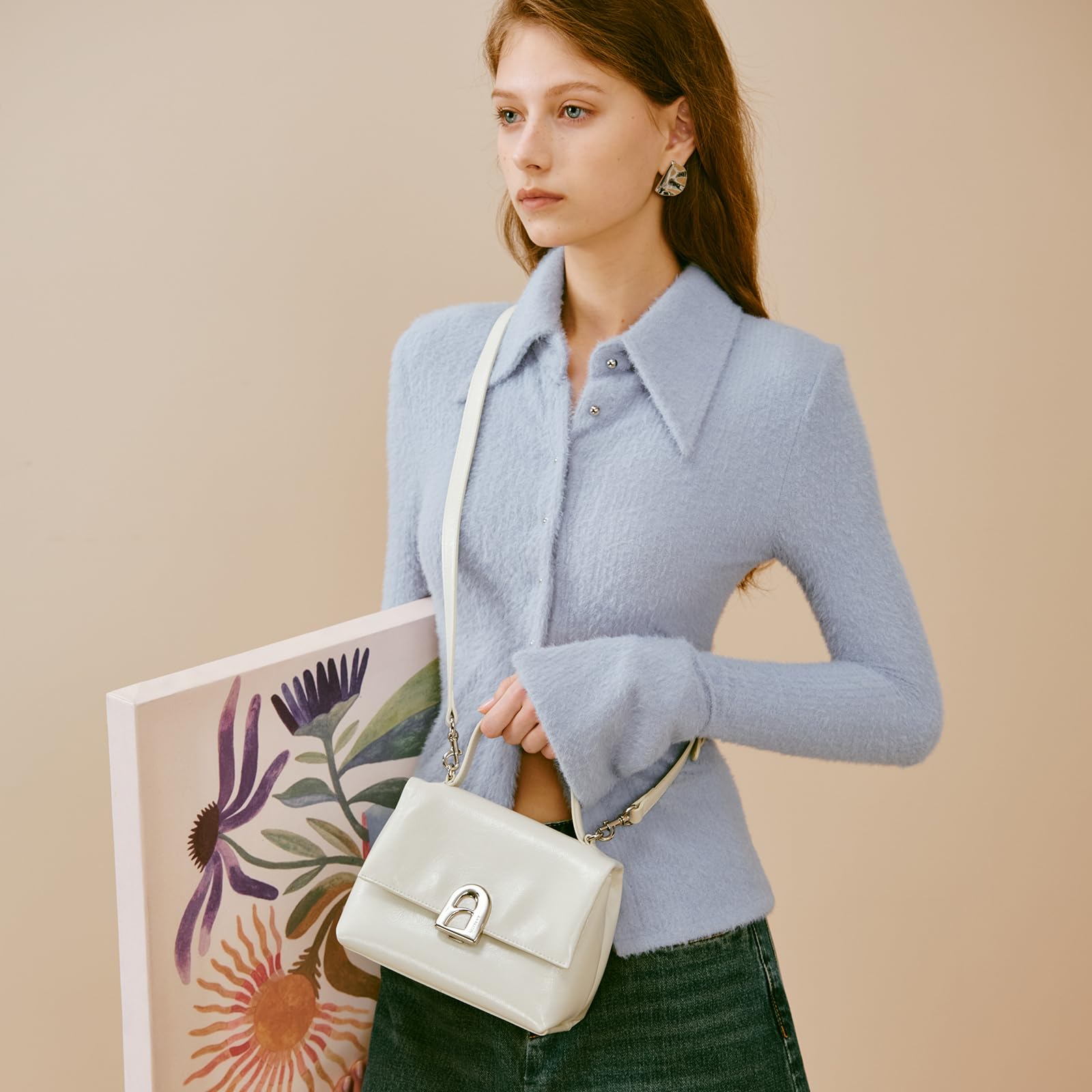 LA FESTIN Handbag for Women Leather Small Shoulder Bag Mini Top Handle Bag Crossbody Purse