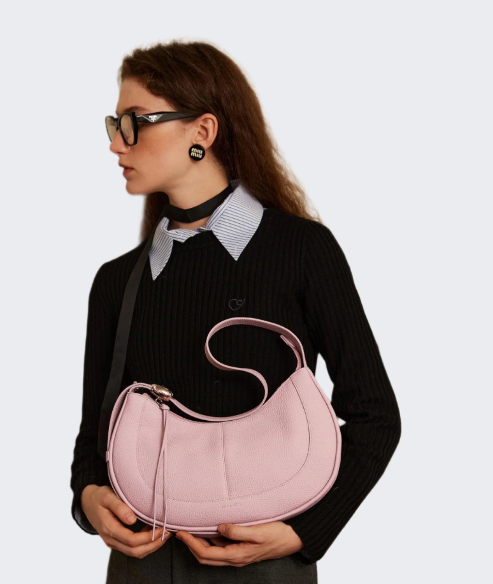 LA FESTIN Soft Leather Crescent Bag Handbag Women Fashion Design Shoulder Bag Female Cross body Bag