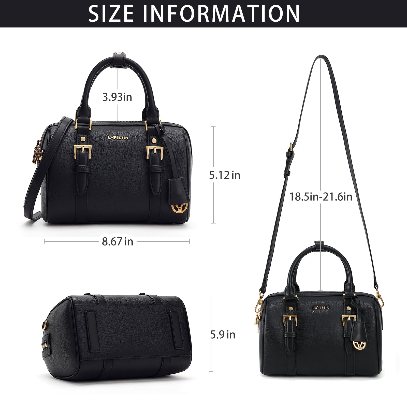 LA FESTIN Top Handle Purse Handbag Women Large Shoulder Crossbody Bag Leather Duffle Bag