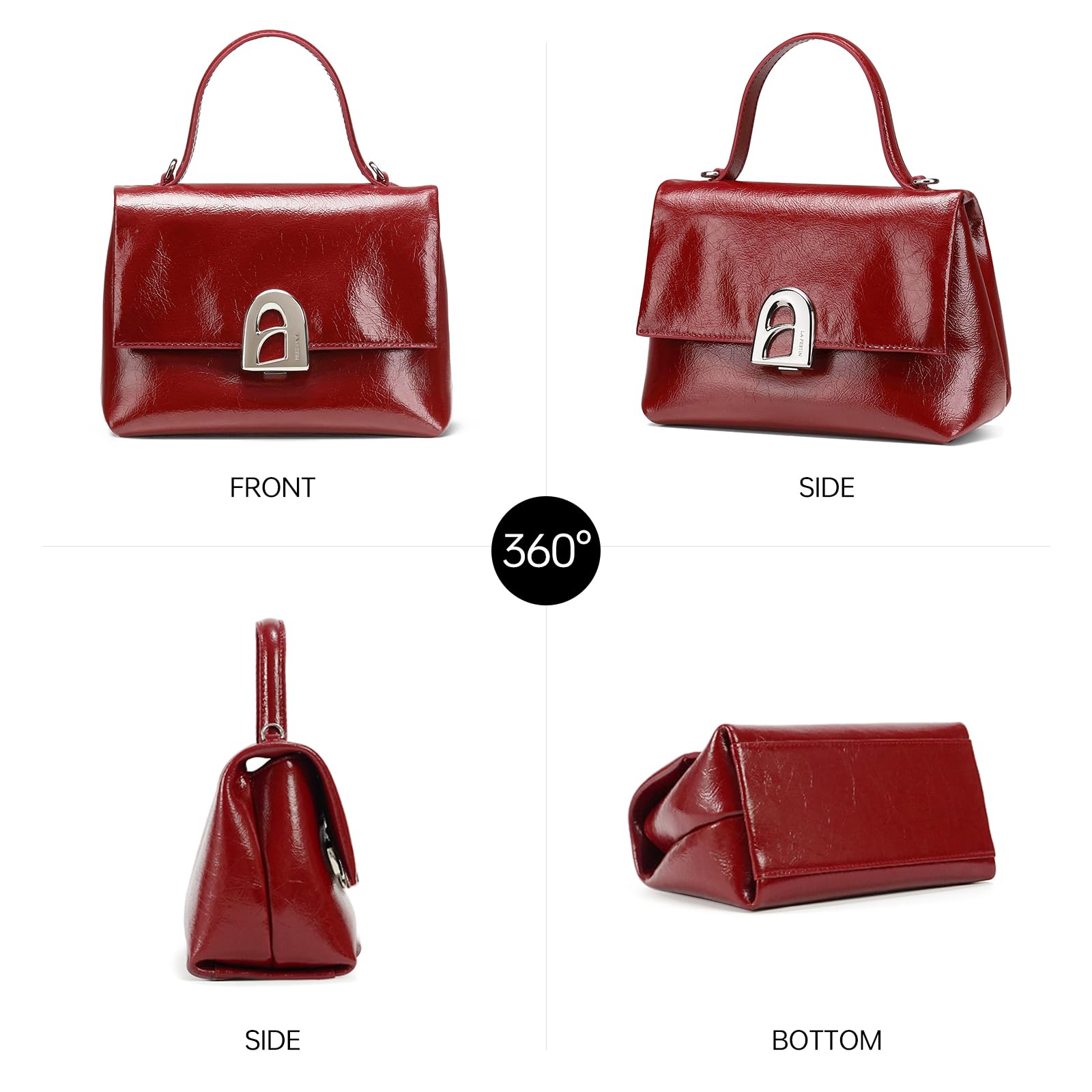 LA FESTIN Handbag for Women Leather Small Shoulder Bag Mini Top Handle Bag Crossbody Purse